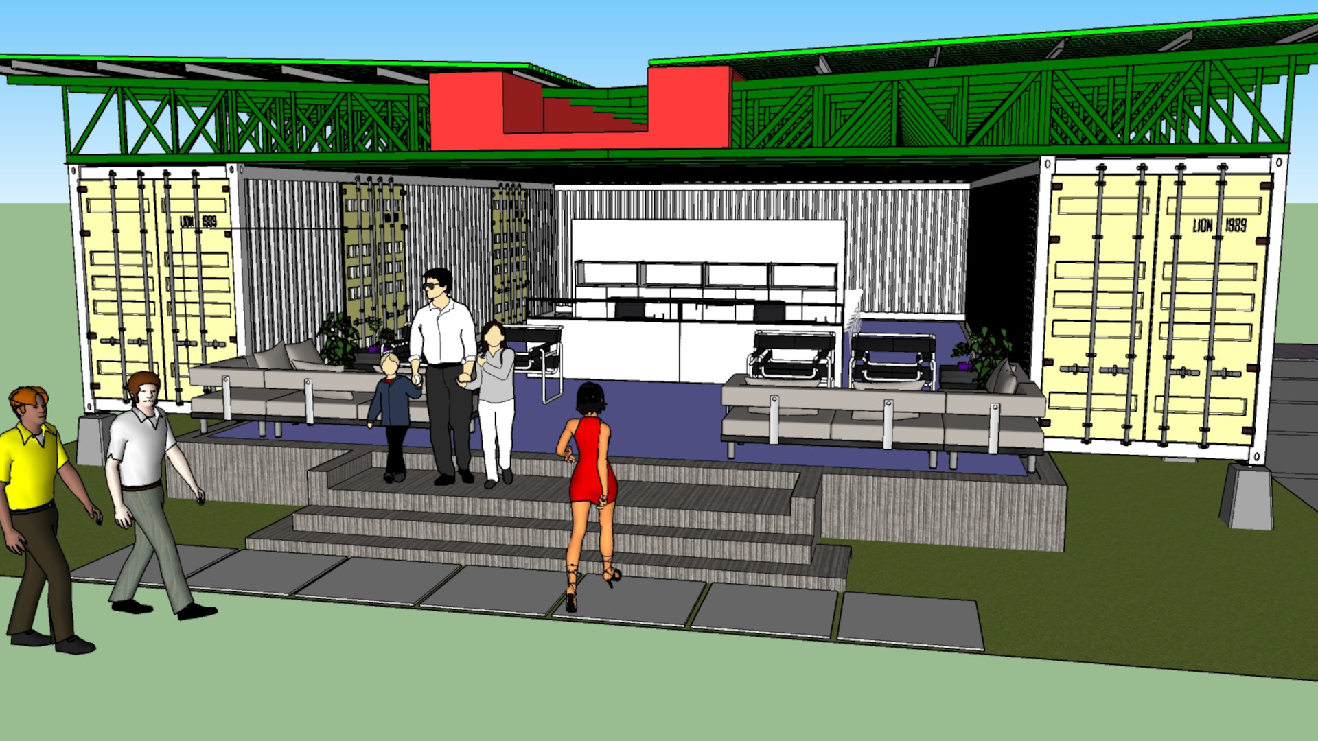 Front (original 1 story design)